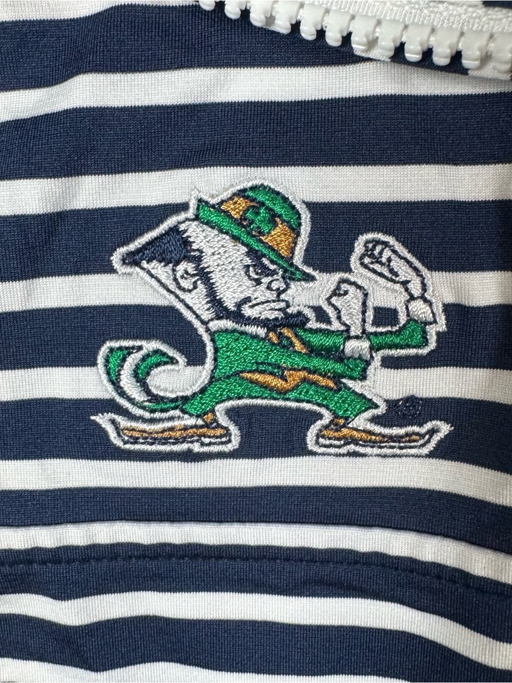 Vineyard Vines Notre Dame Women’s Large Navy & White Stripe Q-Zip Performance - Picture 6 of 11